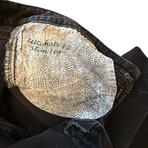 Chicos Platinum Women's Size 2.5 Short (34x28) Slim Leg Black Stretch Denim - Picture 6 of 12